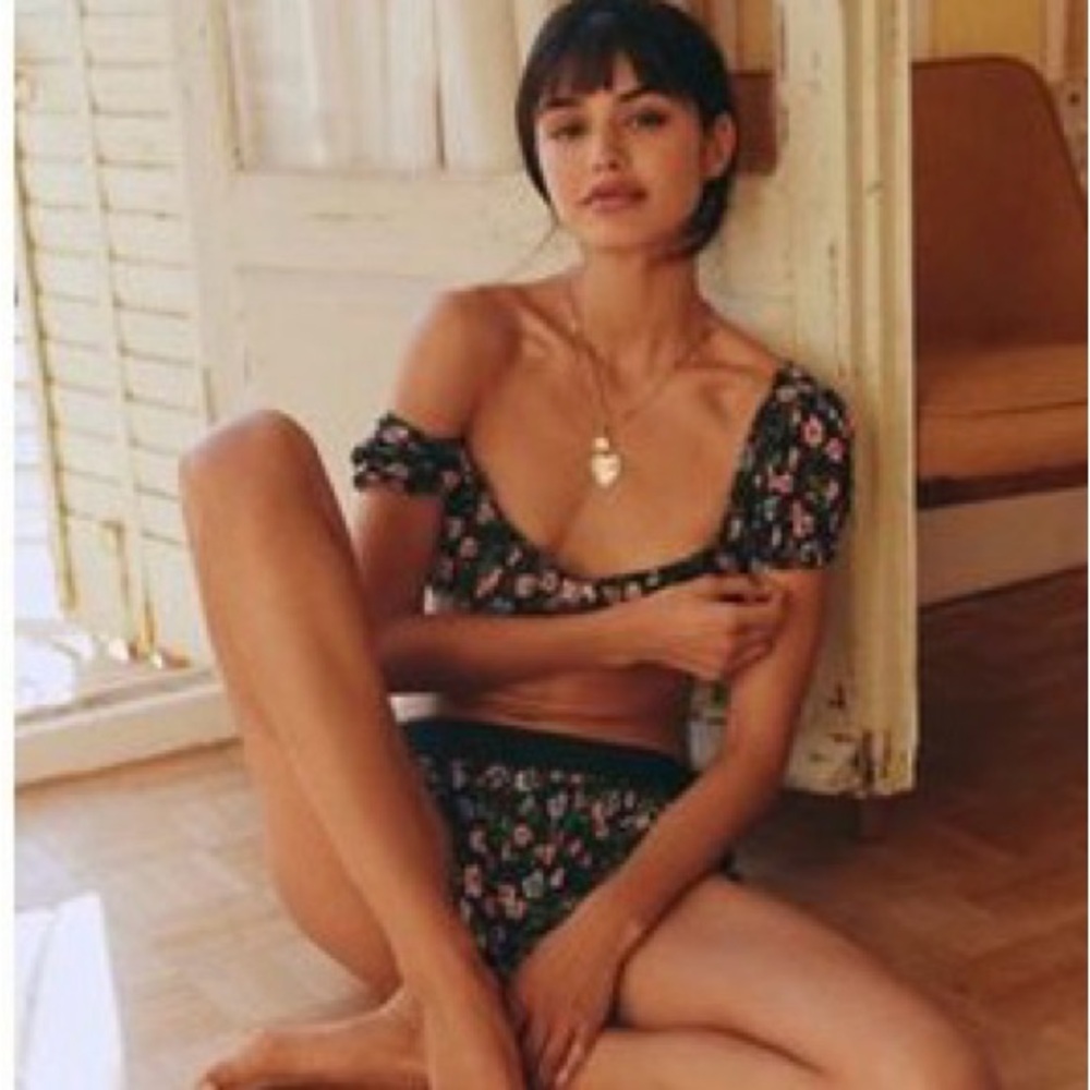 Brand New Anthropology Floral Black Intimates Bottoms